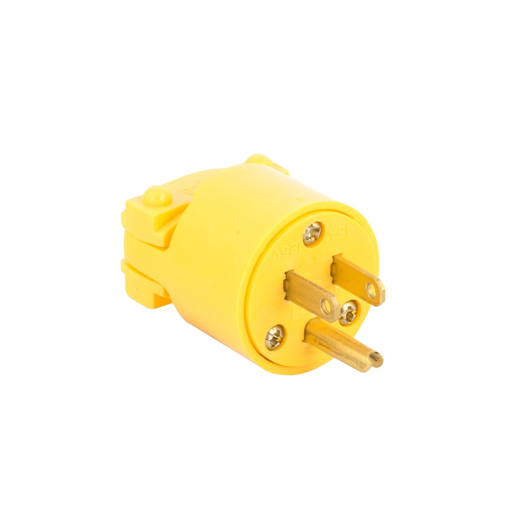 Vista Male Plug in Yellow with 3 Prongs 15 Amp / 125 Volt