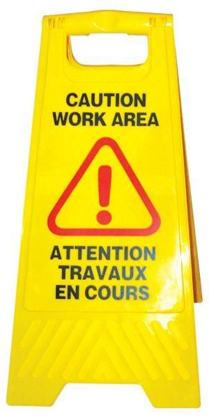 Yellow Caution Work Area Floor Signs