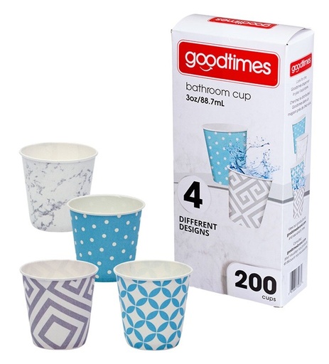 [GT035] 3OZ PAPER BATHROOM CUP CONTEMP DES @12X200