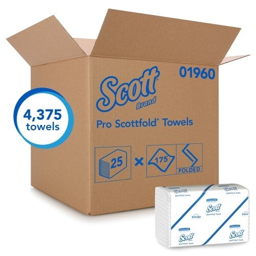[01960] Folded Towel, White, 1/Cs/4375
